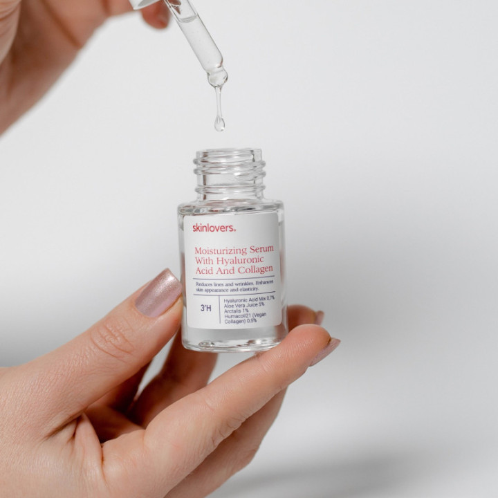 SKINLOVERS 3H Drėkinantis Serumas Su Hialurono Rūgštimi Ir Kolagenu